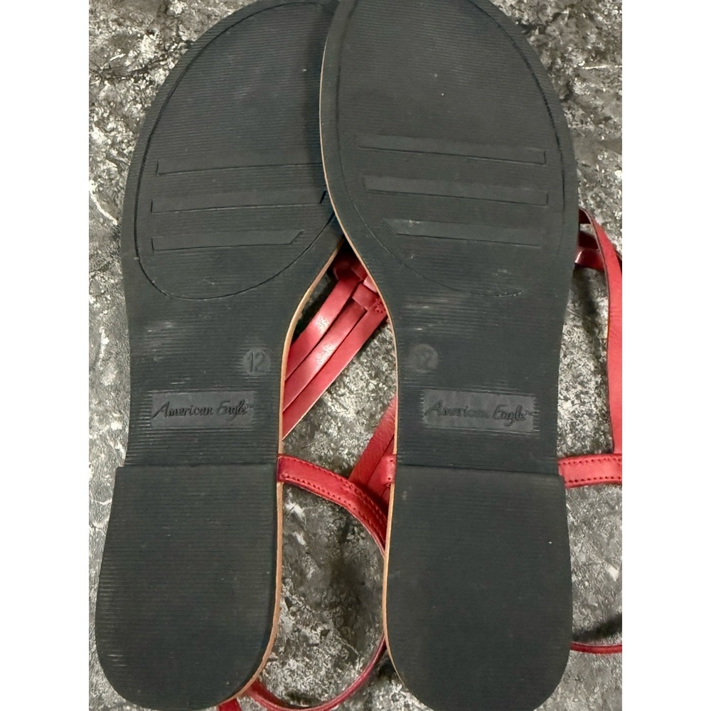 American Eagle Womens Braided Thong Strappy Sandals Red Sz 12M - Picture 6 of 7